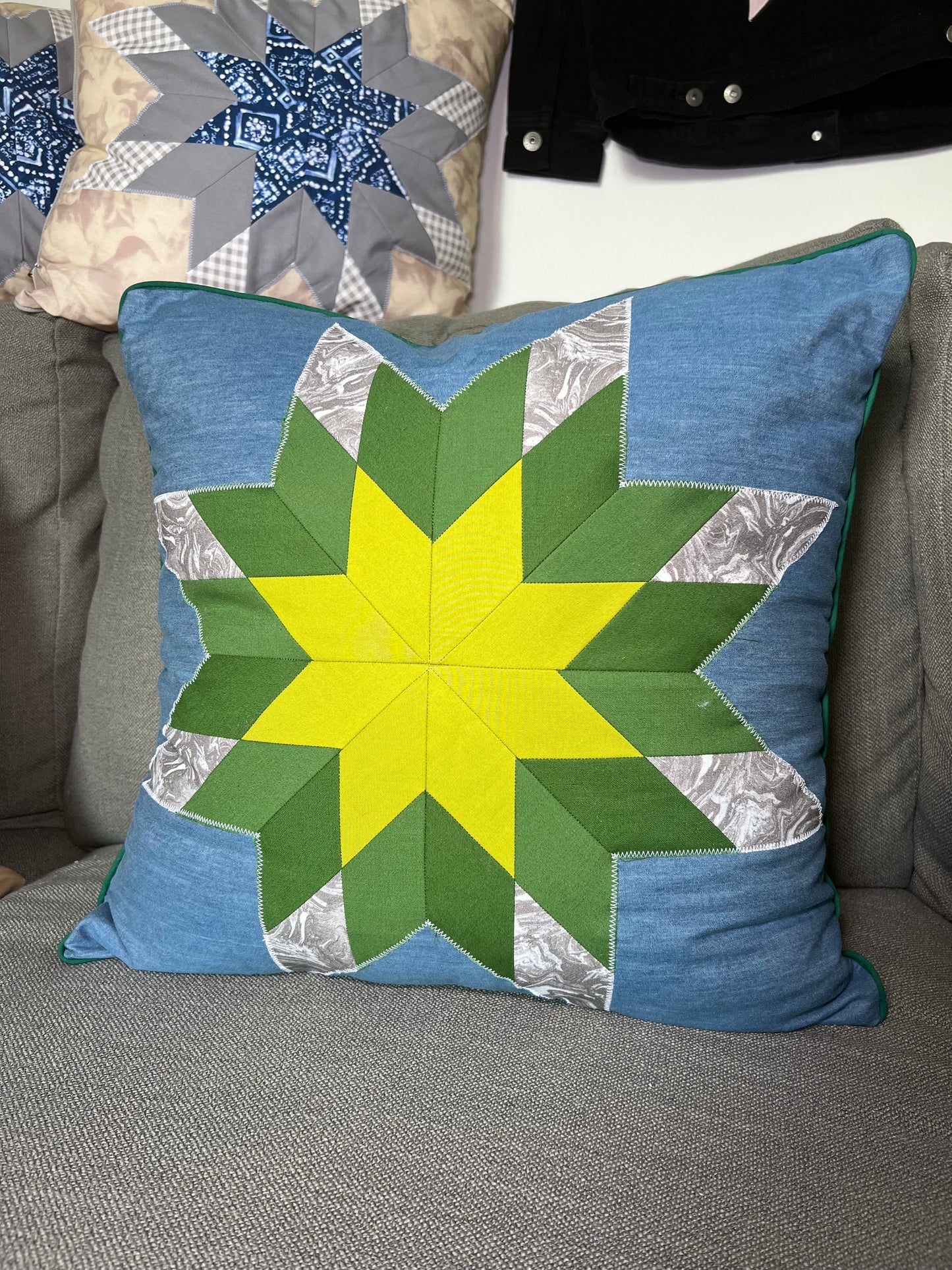 A Green Star Pillow